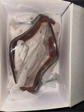 Amina Muaddi Glass Heels NEW